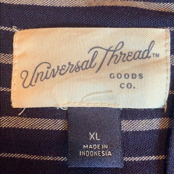 Hardly worn, blue and gray striped long sleeve top - Picture 2 of 2